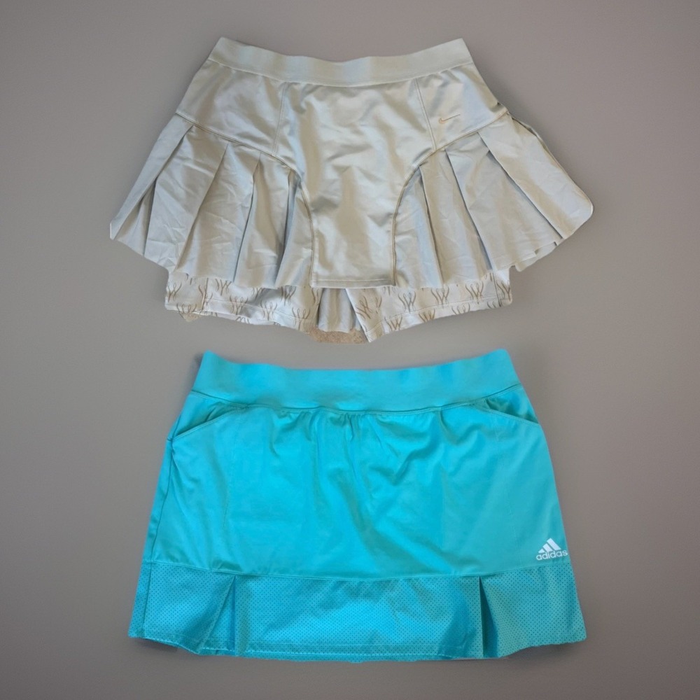 Nike Dri-Fit Skort &‎ Adidas Flouncy Tennis Or Pickleball Skort Size XL LOT OF 2